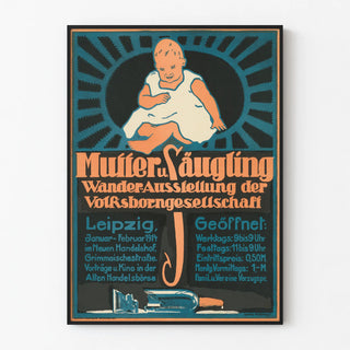 Vintage maternity and childhood poster Leipzig 1914