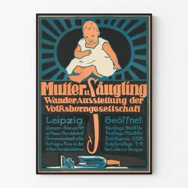 Vintage maternity and childhood poster Leipzig 1914