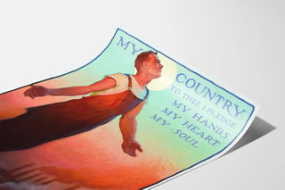 Vintage patriotic poster 'My Country' tribute to manual labor