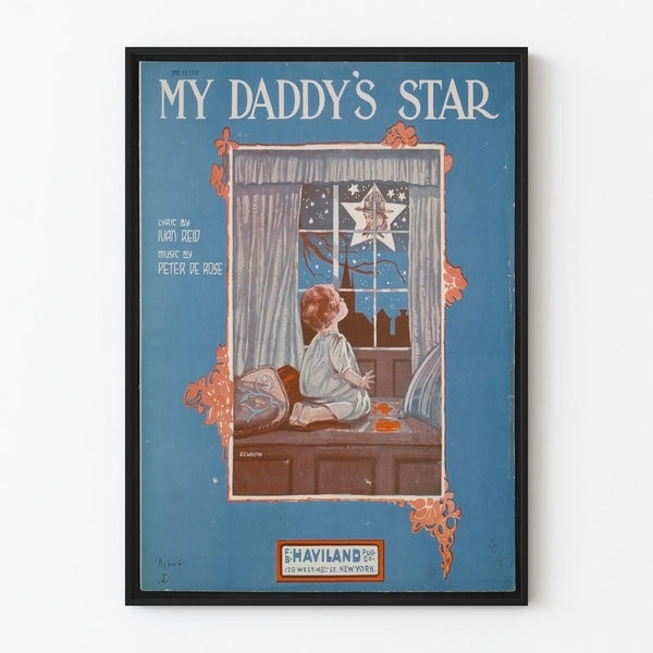 Vintage Poster My Daddy's Star - Nostalgic Wall Decoration Blue Child