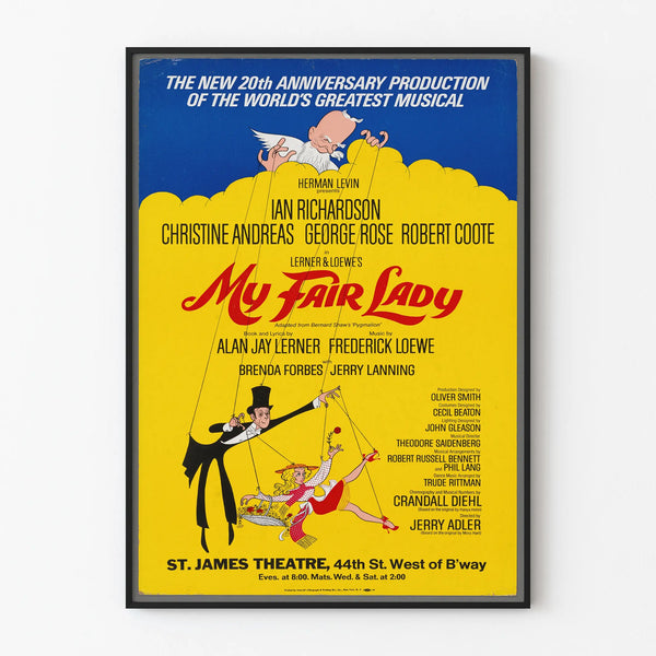 Vintage musical poster My Fair Lady - artistic wall decoration