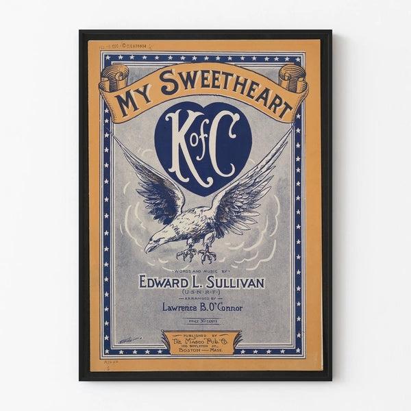 Vintage poster My Sweetheart K of C – Retro patriotic wall decoration