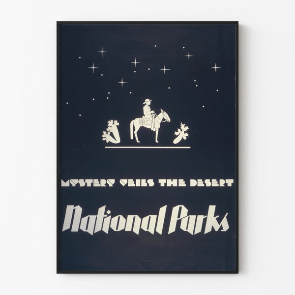 Vintage Poster Mystery Veils The Desert National Parks