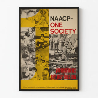 NAACP One Society Poster - Vintage social promotion poster