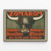 Vintage Poster Zomarom Bouillon Delicacy — framed artwork on a wall