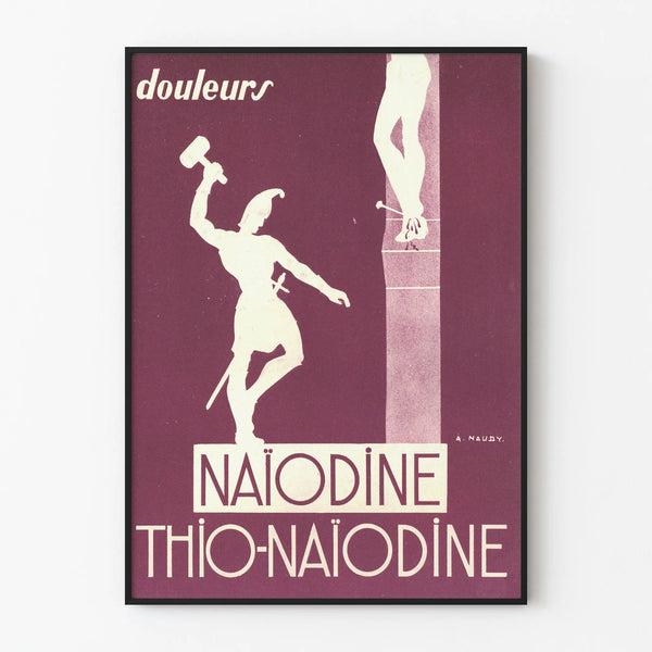 Vintage poster Naïodine Thiô-Naïodine Pain - Retro wall decoration