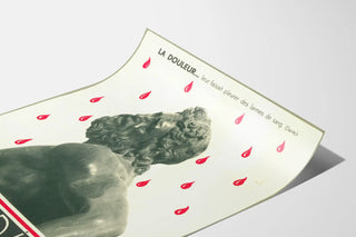 Vintage Poster Naïodine - Sculpture and Red Droplets