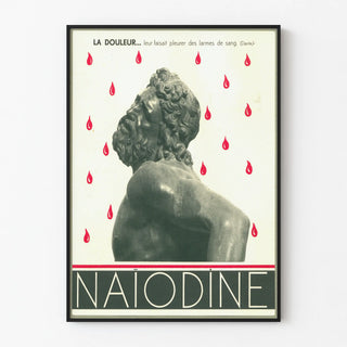 Vintage Poster Naïodine - Sculpture and Red Droplets