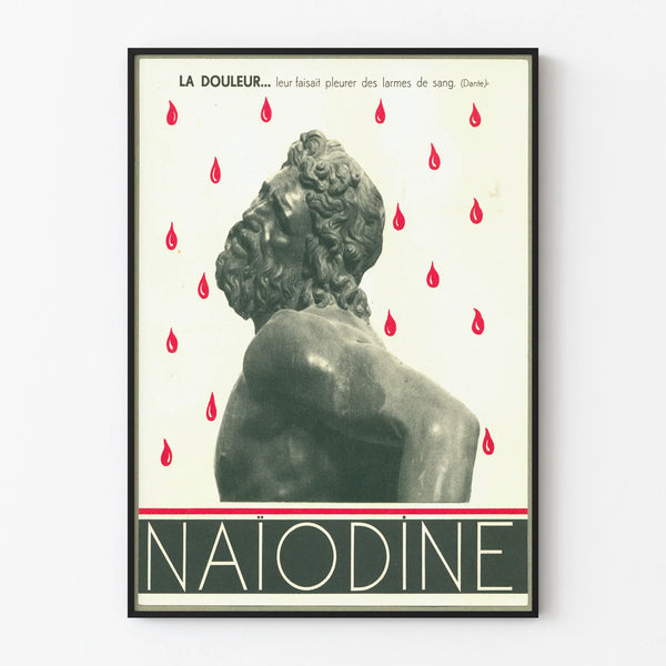 Vintage Poster Naïodine - Sculpture and Red Droplets