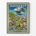 Vintage Nantucket Village and Sea Poster