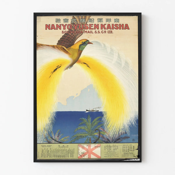 Vintage Poster Nanyo Yusen Kaisha - Maritime Wall Decoration and Exotic Bird
