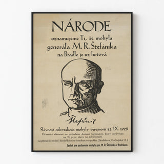 Historical commemorative poster of General M. R. Štefánik