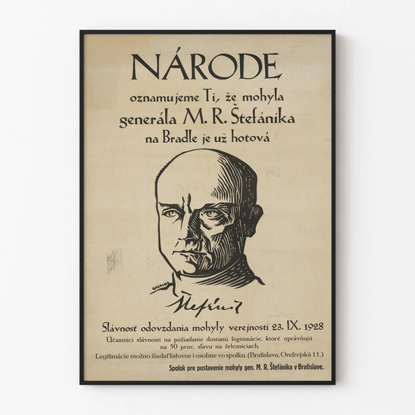 Historical commemorative poster of General M. R. Štefánik