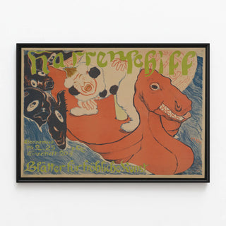 Decorative Poster Narrenschiff with Expressionist Design — framed artwork on a wall