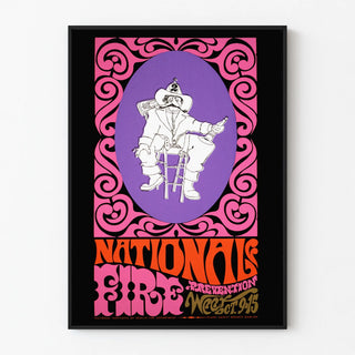 Vintage poster for fire prevention National Week