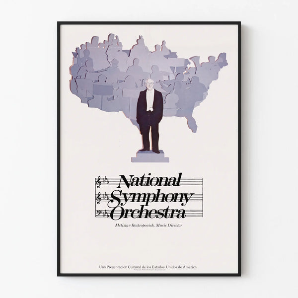 Vintage poster of the National Symphony Orchestra with Mstislav Rostropovich