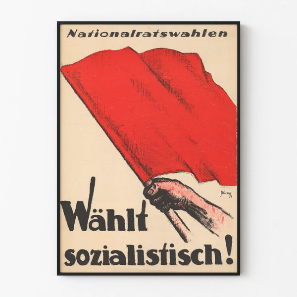 Vintage red poster for socialist election