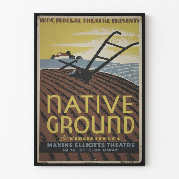 Vintage theater poster Native Ground - Retro wall decoration