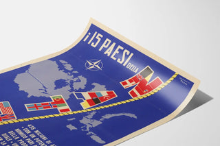 Vintage NATO Poster - The 15 Countries of the Atlantic Alliance