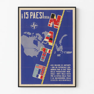 Vintage NATO Poster - The 15 Countries of the Atlantic Alliance