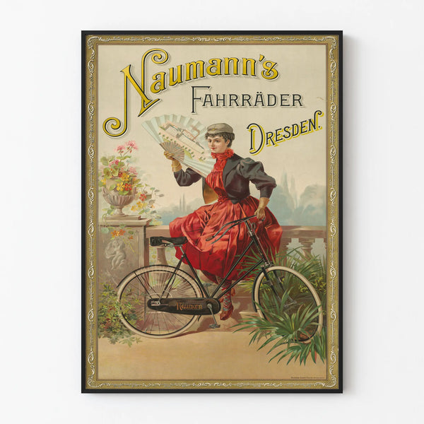 Vintage poster Naumann's Fahrräder Dresden - retro wall decoration
