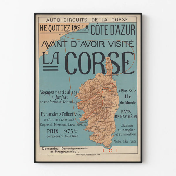 Vintage Corsica Poster - Do not leave the French Riviera before visiting Corsica