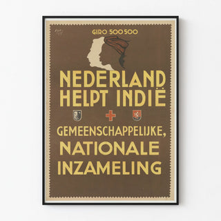 Dutch National Collection Vintage Poster - Nederland Helpt Indië