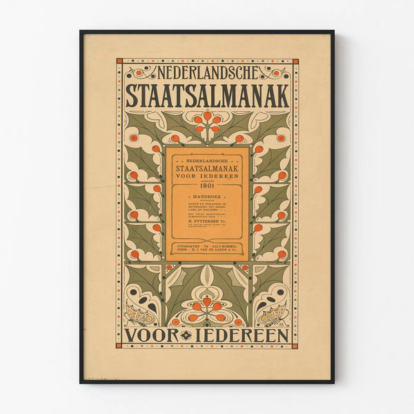 Vintage Dutch Almanac Poster Wall Decoration
