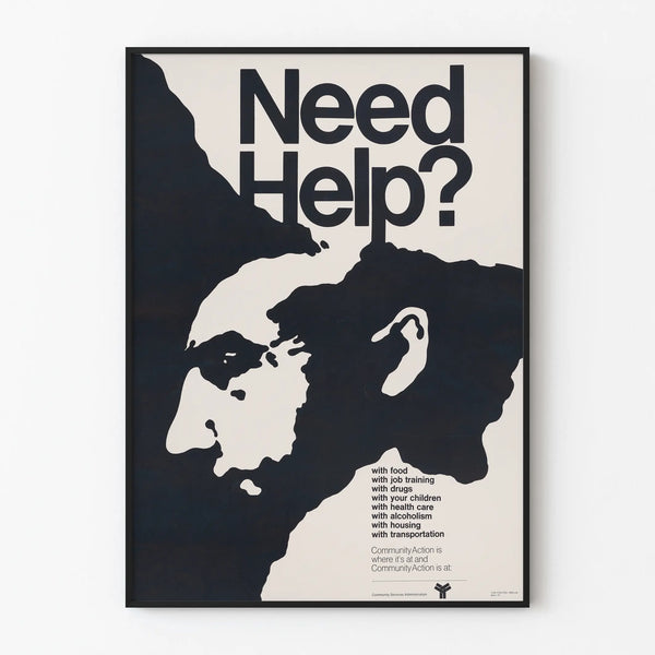 Poster Need Help? - Committed wall decoration for community action