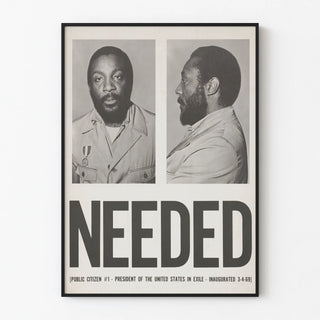 Vintage Poster Portrait 'NEEDED' Black and White