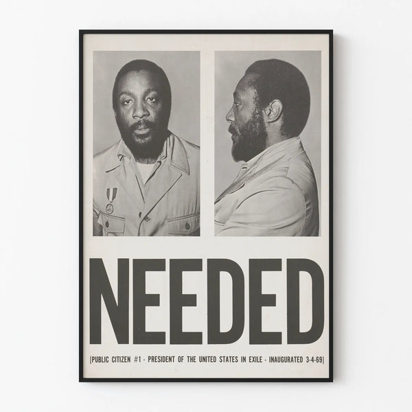 Vintage Poster Portrait 'NEEDED' Black and White