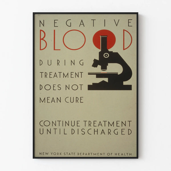 Vintage microscope poster and medical message wall decoration