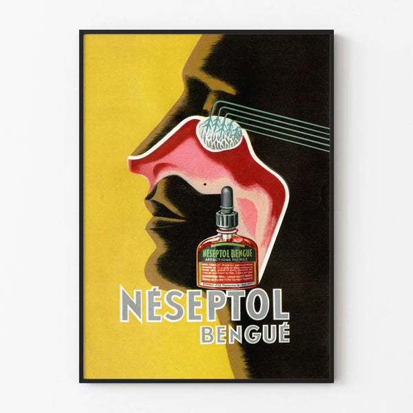 Vintage Poster Néseptol Bengué - Retro Medical Wall Decoration