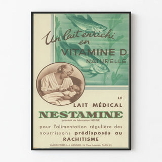 Vintage Nestamine Poster: vitamin D-enriched milk for infants