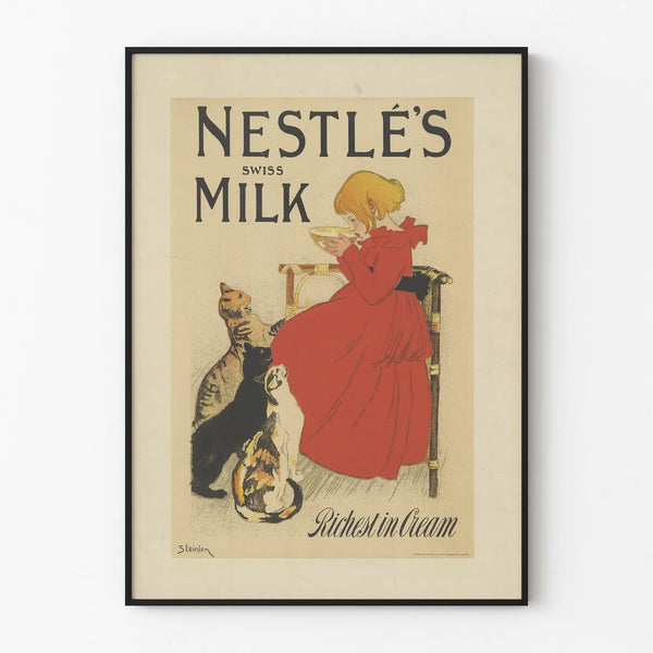 Vintage Poster Nestlé's Swiss Milk, Richest in Cream