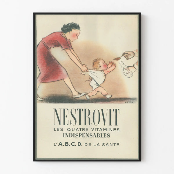 Vintage Nestrovit advertising poster for children's vitamins