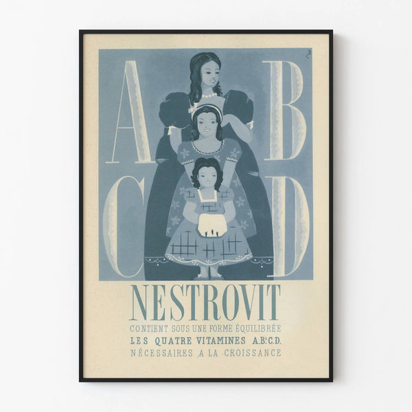 Vintage poster NESTROVIT vitamins A, B, C, D for growth
