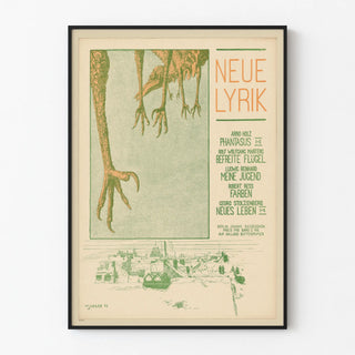 Poster Neue Lyrik Berlin - Illustration of Birds and Urban View Vintage