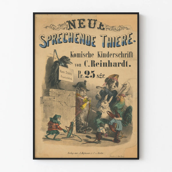 Vintage poster Talking Animals C. Reinhardt - Children's wall decoration