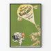 Vintage poster 'New Subscription' on green background