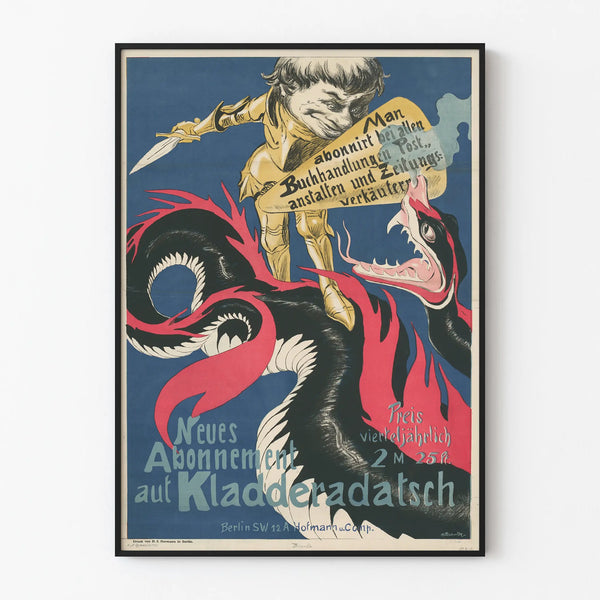 Vintage Poster Nouveau Subscription Kladderadatsch