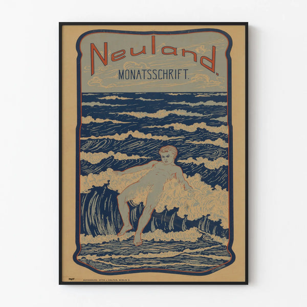 Vintage Neuland Poster Monthly Magazine - Retro Wall Decoration