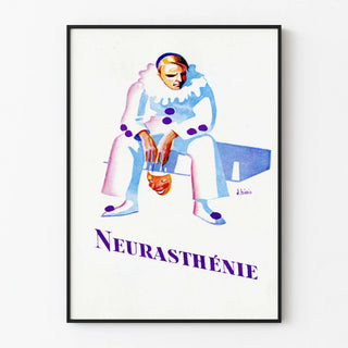 Decorative Poster Neurasthenia - Melancholic Pierrot Illustration