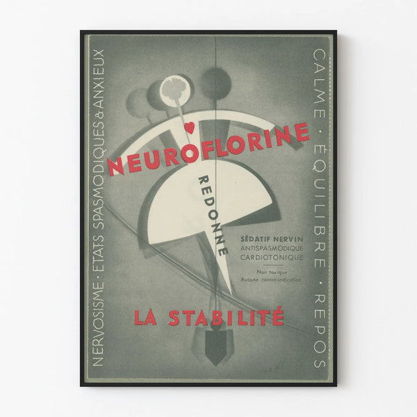 Vintage Neuroflorine poster for retro wall decoration
