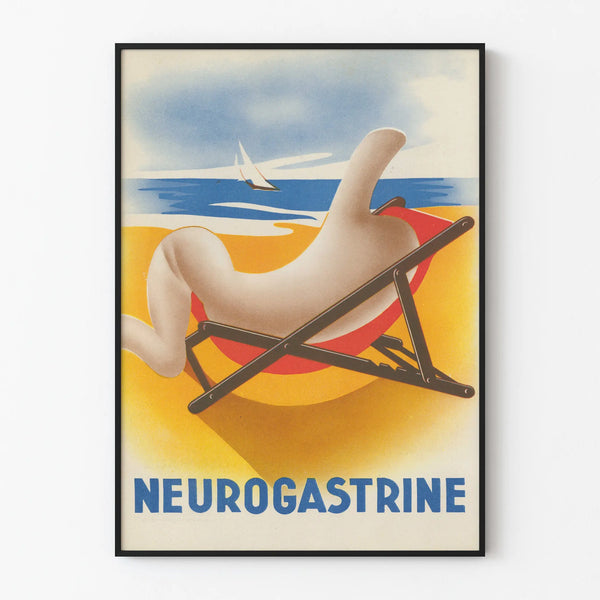 Vintage Neurogastrine Poster - Retro Wall Decoration Beach and Relaxation