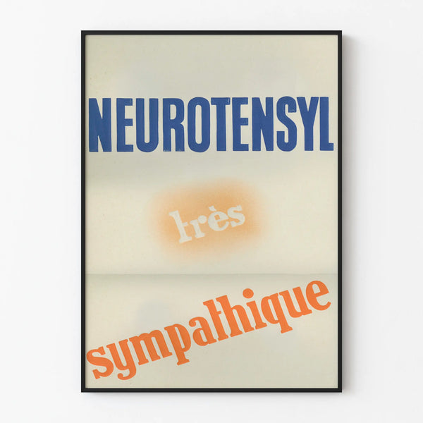 Vintage Neurotensyl poster typographic wall decoration
