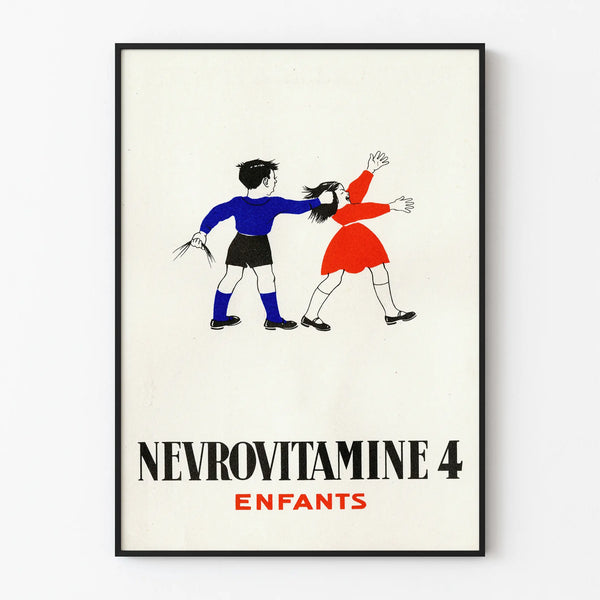 Vintage poster Nevrovitamine 4 Children wall decoration
