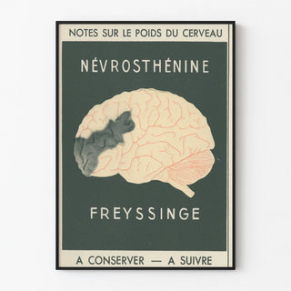 Vintage Scientific Poster on Cerebral Neurosurgery