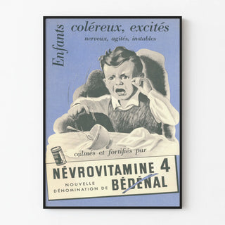 Vintage advertising poster Névrovitamine 4 for restless children