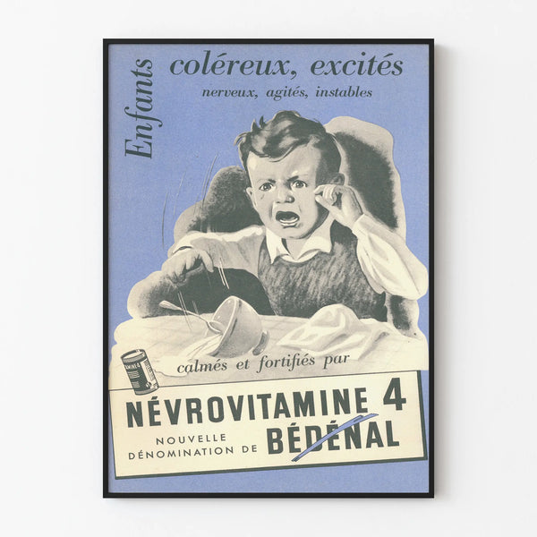 Vintage advertising poster Névrovitamine 4 for restless children